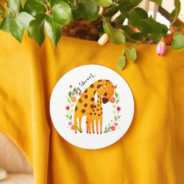 Giraffe Baby Shower Runt Klistermärke