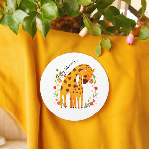 Giraffe Baby Shower Runt Klistermärke