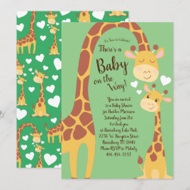 Giraffe Baby Shower Safari Inbjudningar