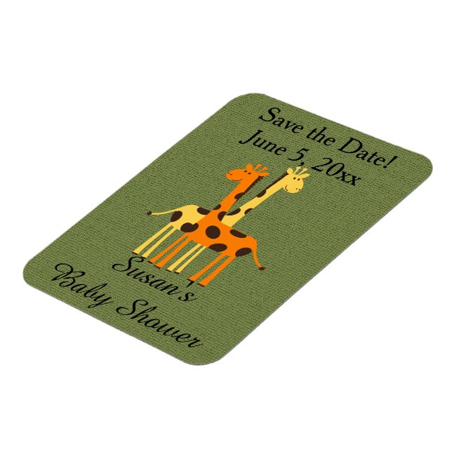 Giraffe Baby Shower Spara datum magneter (Vänstra Sidan)