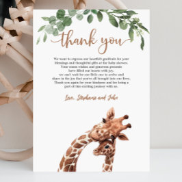 Giraffe Baby Shower Tack för kortet Kort