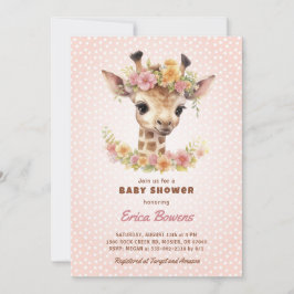 Giraffe Baby Shower Vild ett på Safari Inbjudningar