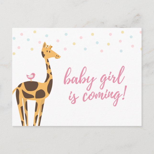 Giraffe Baby Shower Vykort (Framsida)