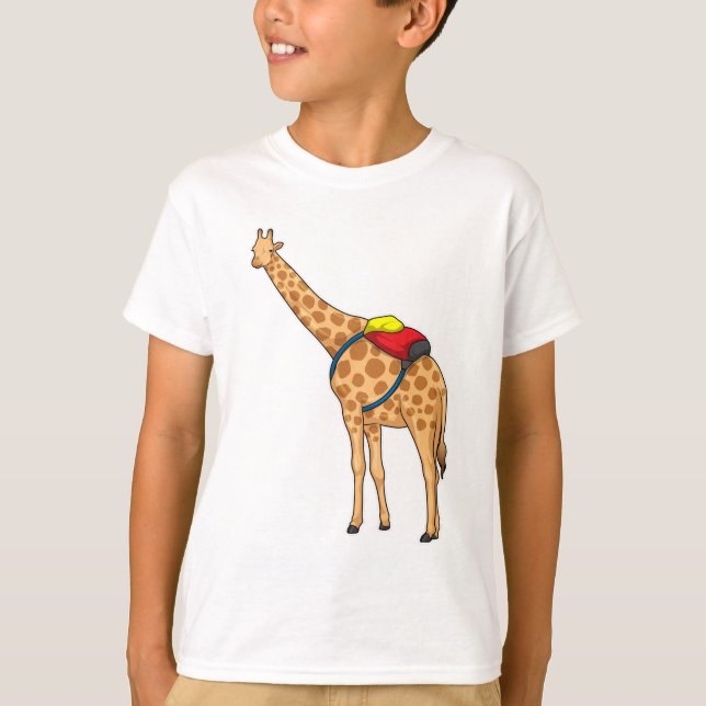 Giraffe Backpack T Shirt (Framsida)