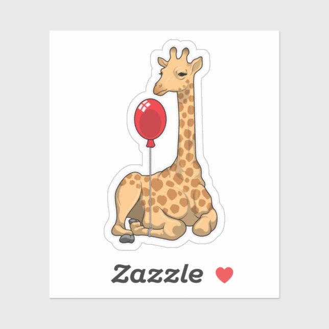 Giraffe Balloon Klistermärken (Ark)