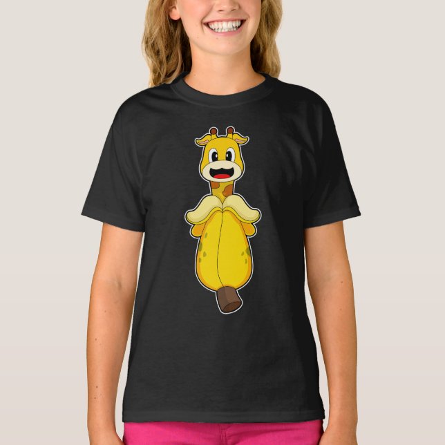 Giraffe Banana T Shirt (Framsida)