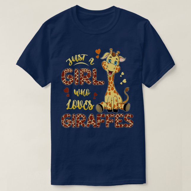 Giraffe bara en flicka som Kärlek ger gåvor T Shirt (Design framsida)