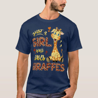 Giraffe bara en flicka som Kärlek ger gåvor T Shirt