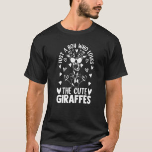 Giraffe bara en pojke som Kärlek Cute Giraffes G T Shirt