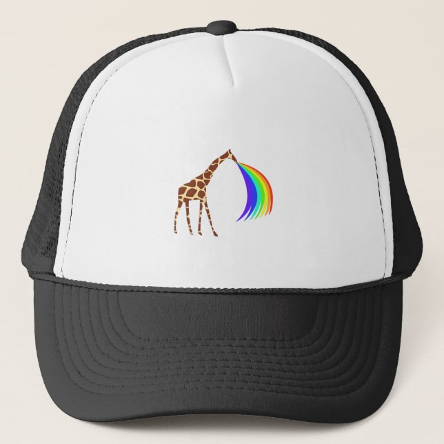 Giraffe barfsar en regnbåge truckerkeps (Framsida)