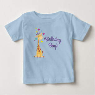 Giraffe Barns födelsedag Boy Party Cute T Shirt