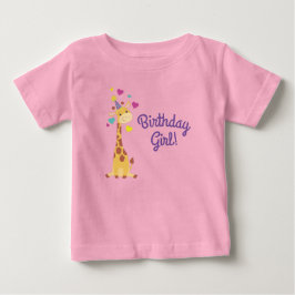 Giraffe Barns födelsedag Girl Party Cute T Shirt