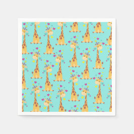 Giraffe Barns födelsedag Party Cute Pappersservett