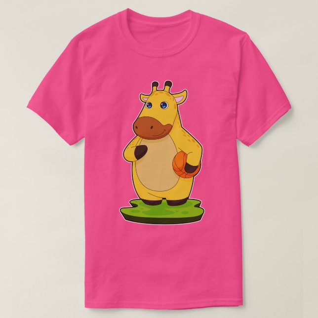 Giraffe Basketball-spelare Basketball T Shirt (Design framsida)