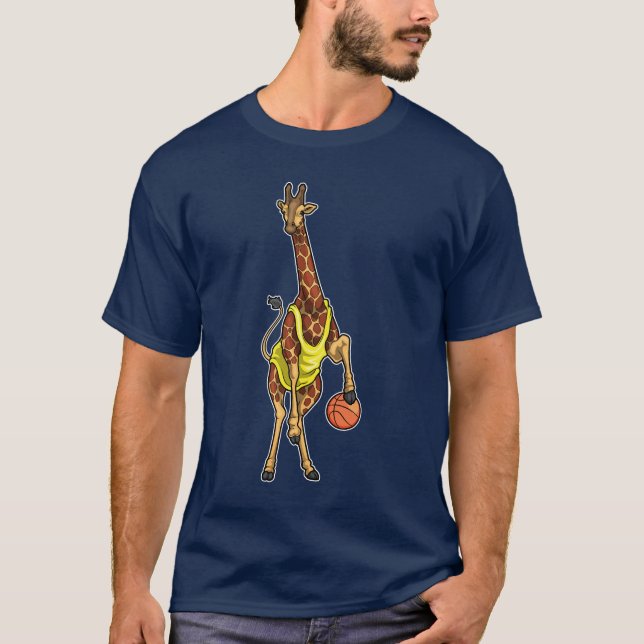 Giraffe Basketball-spelare Basketball T Shirt (Framsida)