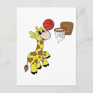 Giraffe Basketball T-shirts och Gifts Vykort