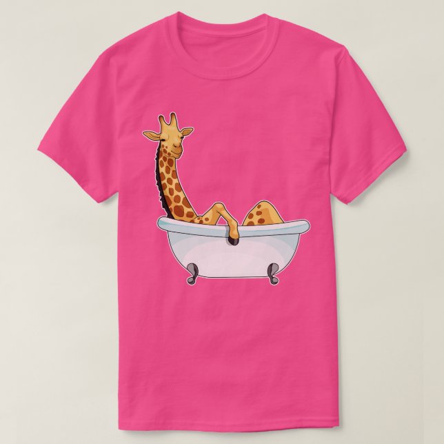 Giraffe Bath Bathtub T Shirt (Design framsida)