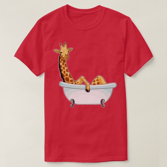 Giraffe Bath Bathtub T Shirt (Design framsida)