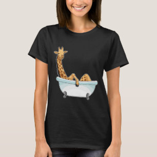 Giraffe Bathe Bathtub T Shirt