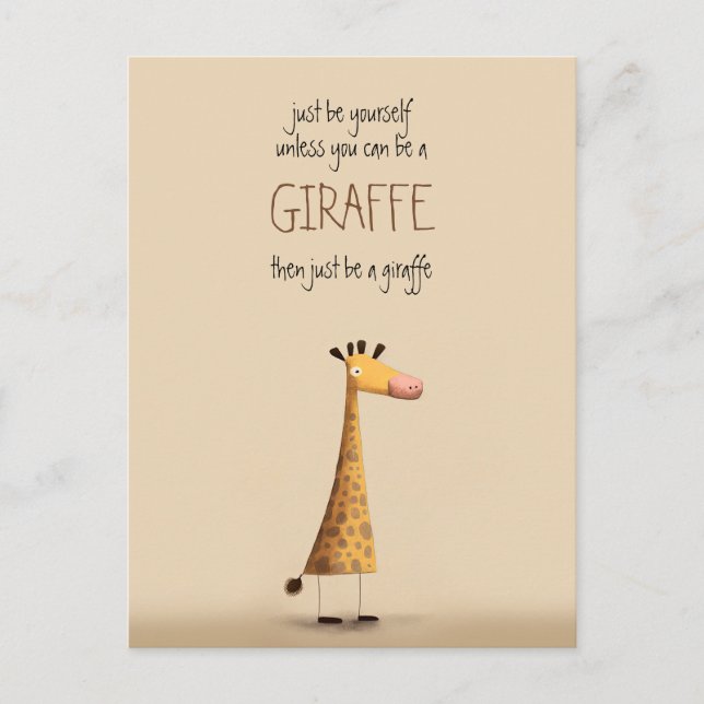 Giraffe - Be yourself Vykort (Framsida)