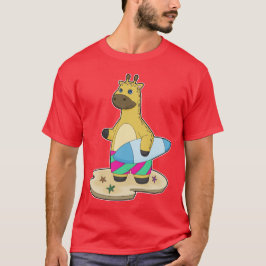 Giraffe Beach Surfboard, sommar T Shirt