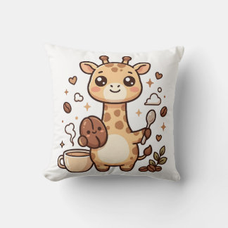 Giraffe Bean Spoon Kawaii Kaffe Kudde