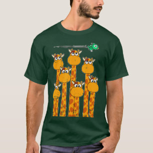 Giraffe Bird Animals Cute Wildlife Safari Gift T Shirt