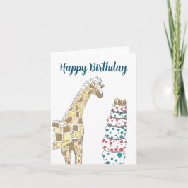 Giraffe Birthday Cake Helgkort