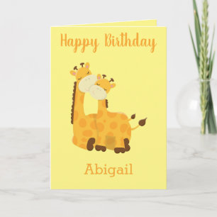 Giraffe Birthday Card Kort