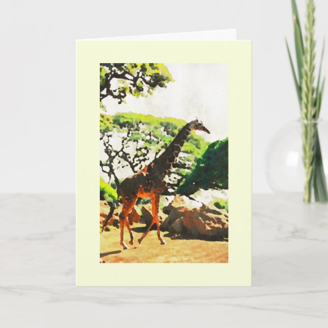 Giraffe Birthday Card Kort (Framsida)