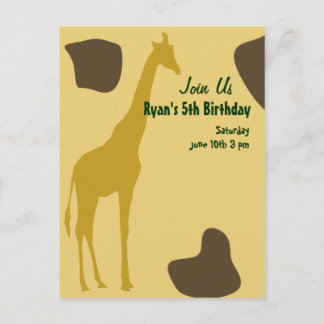 Giraffe Birthday inbjudan