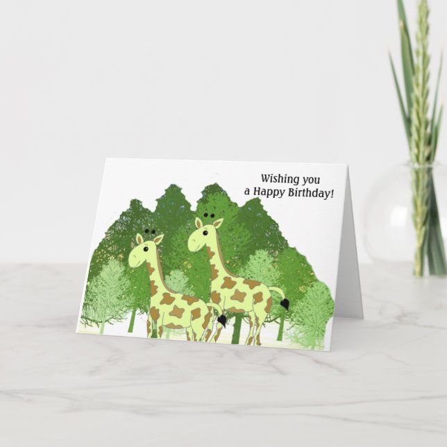 Giraffe Birthday Önskemål Card Kort (Framsida)