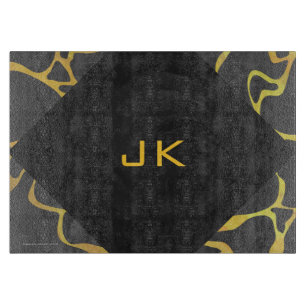 Giraffe Black and Gult Print