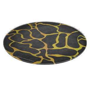 Giraffe Black and Gult Print