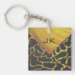 Giraffe Black and Gult Print
