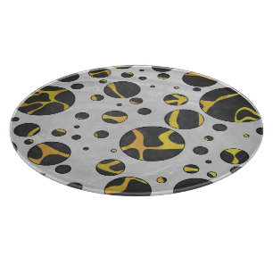 Giraffe Black and Gult Print