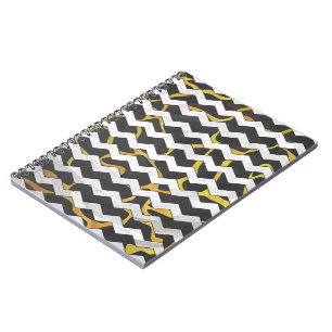Giraffe Black and Gult Print Anteckningsbok