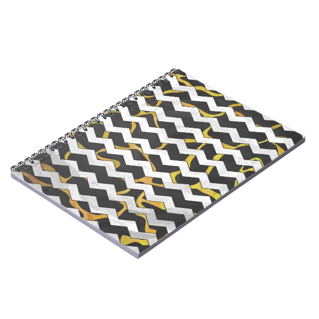 Giraffe Black and Gult Print Anteckningsbok (Vänstra Sidan)