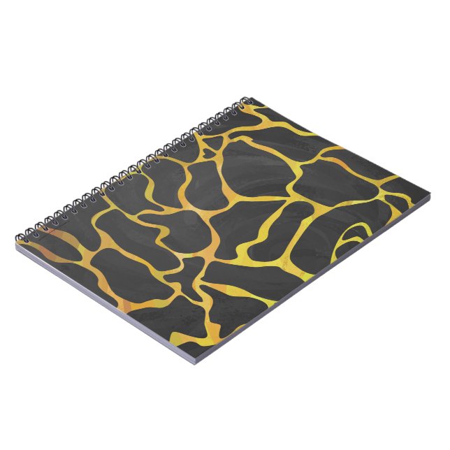 Giraffe Black and Gult Print Anteckningsbok (Vänstra Sidan)