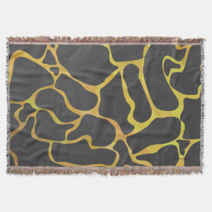 Giraffe Black and Gult Print Filt