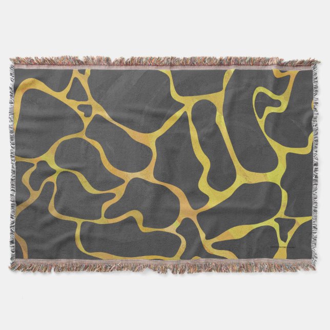 Giraffe Black and Gult Print Filt (Framsidan)