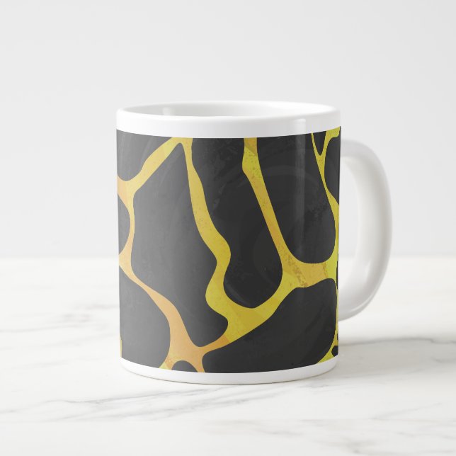 Giraffe Black and Gult Print Jumbo Mugg (Framsida höger)