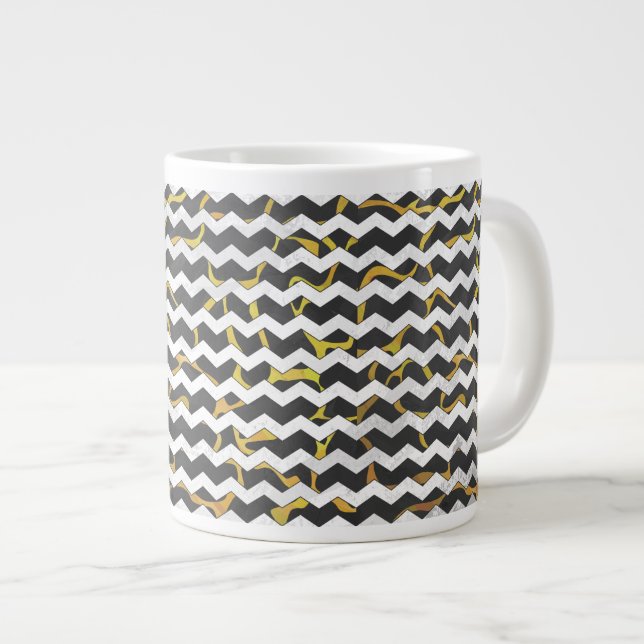 Giraffe Black and Gult Print Jumbo Mugg (Framsida höger)