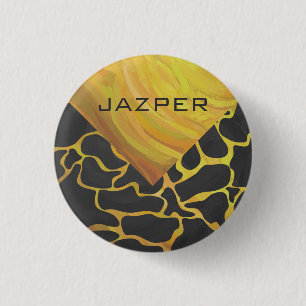 Giraffe Black and Gult Print Knapp