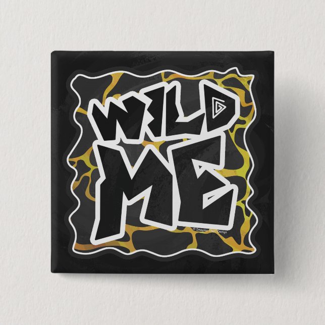 Giraffe Black and Gult Print Knapp (Framsida)