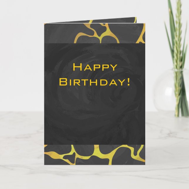 Giraffe Black and Gult Print Kort (Framsida)