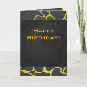 Giraffe Black and Gult Print Kort