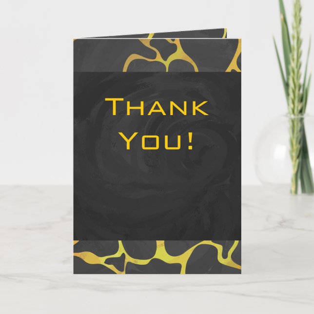 Giraffe Black and Gult Print Kort (Framsida)