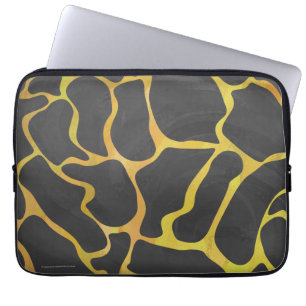 Giraffe Black and Gult Print Laptop Fodral