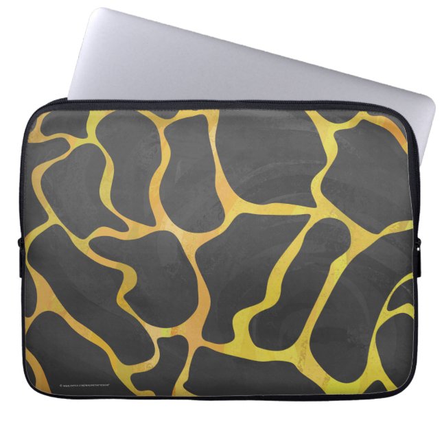 Giraffe Black and Gult Print Laptop Fodral (Framsidan)